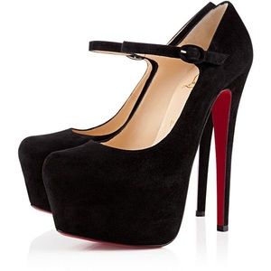 Christian Louboutin - Lady Daf Black Suede Heels - Size 39